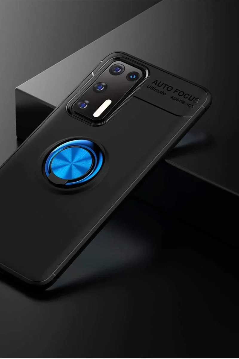 Huawei P40 Kılıf Range Yüzüklü Silikon - Siyah-Mavi Fiyatı, Yorumları ve Özellikleri