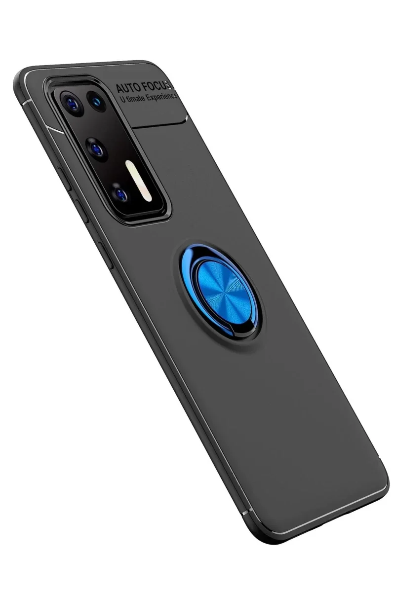 Huawei P40 Kılıf Range Yüzüklü Silikon - Siyah-Mavi Fiyatı, Yorumları ve Özellikleri