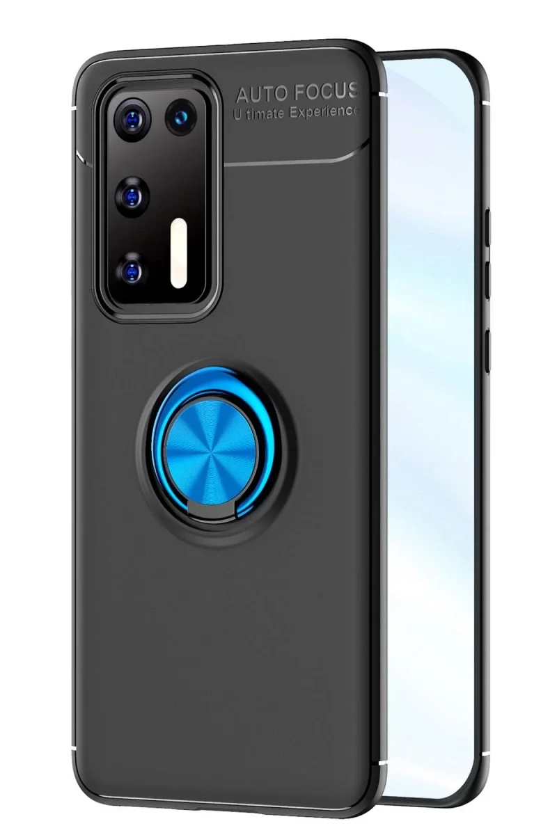 Huawei P40 Kılıf Range Yüzüklü Silikon - Siyah-Mavi Fiyatı, Yorumları ve Özellikleri