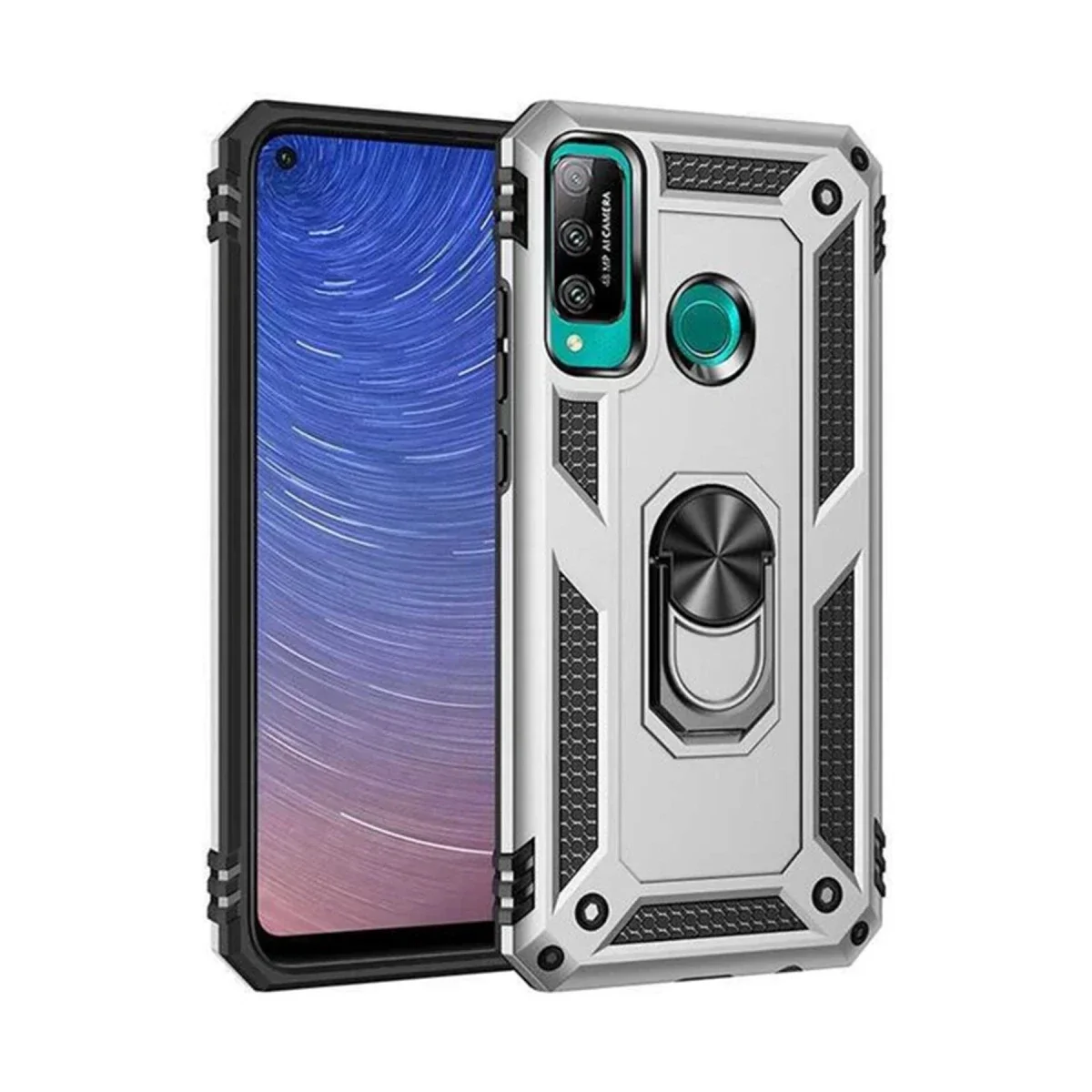 Huawei P40 Lite E Kılıf Sofya Yüzüklü Silikon Kapak - Gümüş Fiyatı, Yorumları ve Özellikleri