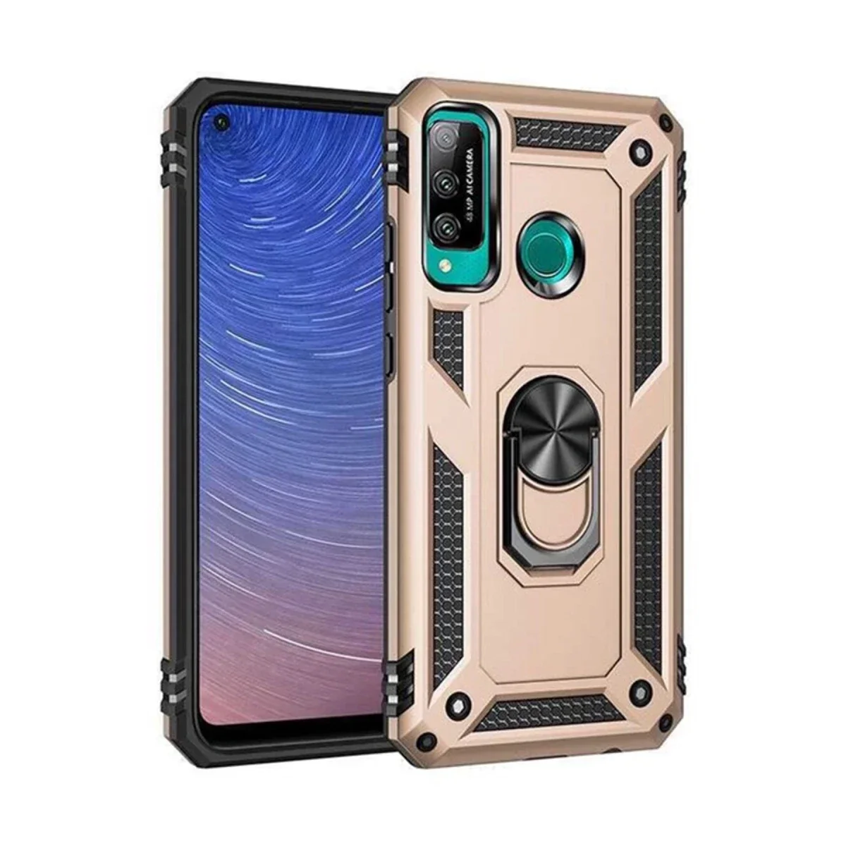 Huawei P40 Lite E Kılıf Sofya Yüzüklü Silikon Kapak - Gold Fiyatı, Yorumları ve Özellikleri