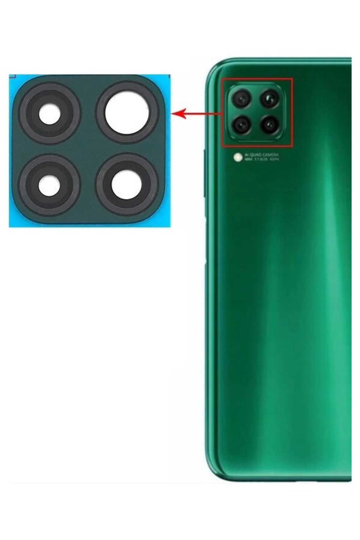 Huawei P40 Lite Uyumlu Kamera Lensi Camı JNY-L21A JNY-L01A JNY-L2