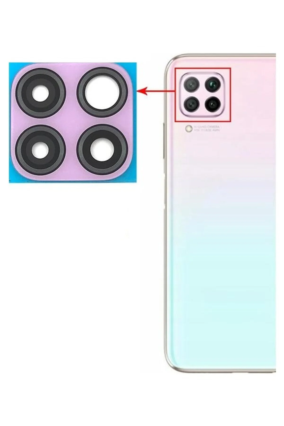 Huawei P40 Lite Uyumlu Kamera Lensi Camı JNY-L21A JNY-L01A JNY-L2