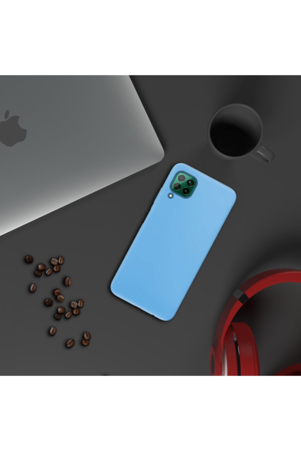 Piyasasepeti Huawei P40 Lite İnce Mat Silikon Kilif Mavi