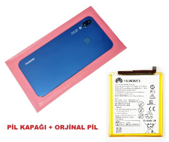 Huawei Uyumlu P20 Lite Arka Pil batarya Kapağı + PİL (CAM KAMERA Huawei Uyumlu P20 Lite Arka Pil batarya Kapağı + PİL (CAM KAMERA