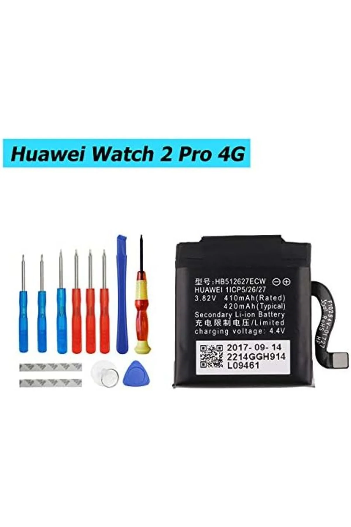 Huawei Watch 2, Watch 2 Pro, Watch GT+ saat pili HB512627ECW yedek pil batarya +tamir seti Huawei Watch 2, Watch 2 Pro, Watch GT+ saat pili HB512627ECW yedek pil batarya +tamir seti