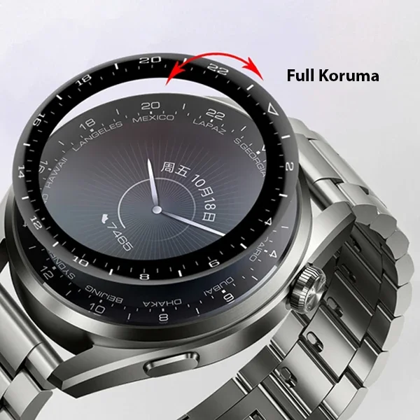 Huawei Watch 3 Pro 3D Full Kaplama Ekran Koruyucu - Çizilmeye Dayanıklı PET+PMMA