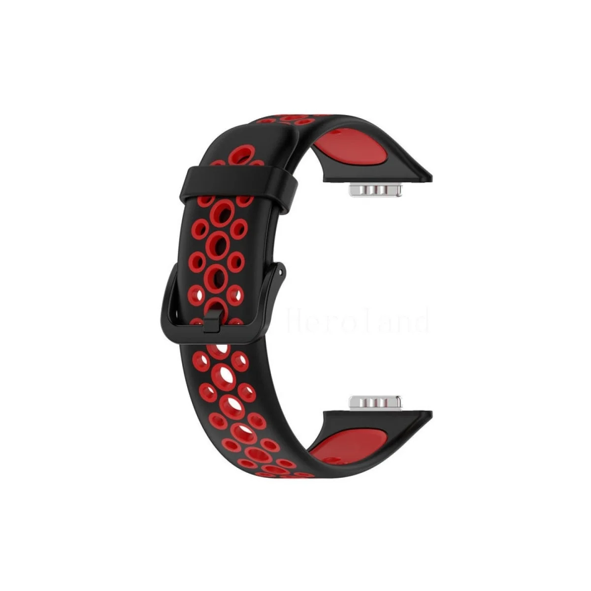 Huawei Watch Fit 2 Spor Delikli Kordon - Siyah-kırmızı Huawei Watch Fit 2 Spor Delikli Kordon - Siyah-kırmızı