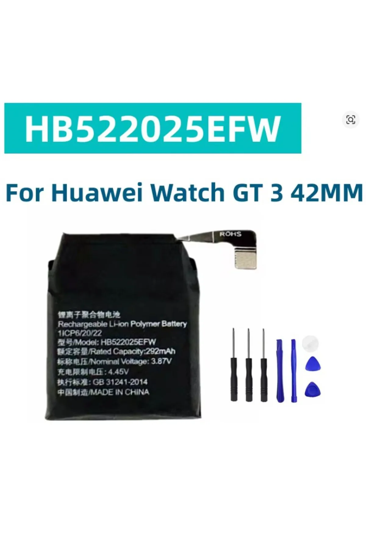 Huawei Watch GT 3 42MM Watch GT3 PRO 42MM Akıllı Saat FRG-B19 HB522025EFW Yedek Saat Pili +Tamir set Huawei Watch GT 3 42MM Watch GT3 PRO 42MM Akıllı Saat FRG-B19 HB522025EFW Yedek Saat Pili +Tamir set