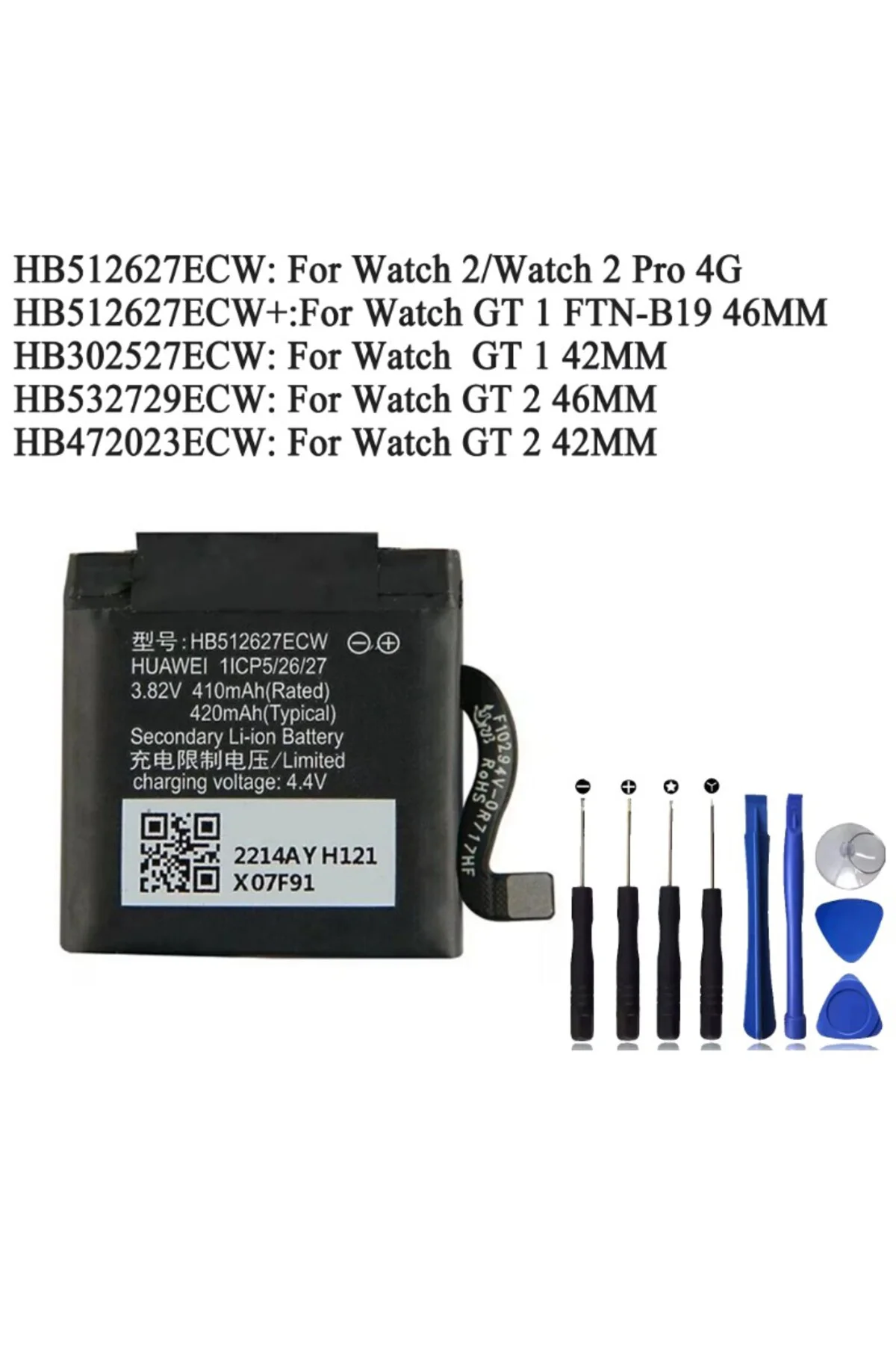 Huawei Watch GT1 46 mm-GT1 42MM-GT2 46MM-GT2 42 MM-Watch1Watch2 pro akıllı saat bataryası+tamir set