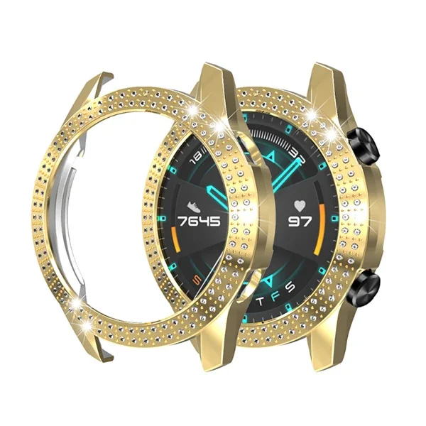 Huawei Watch GT2 46 mm Diamond Bumper Kılıf - Taş İşlemeli Parlak Koruyucu Çerçeve