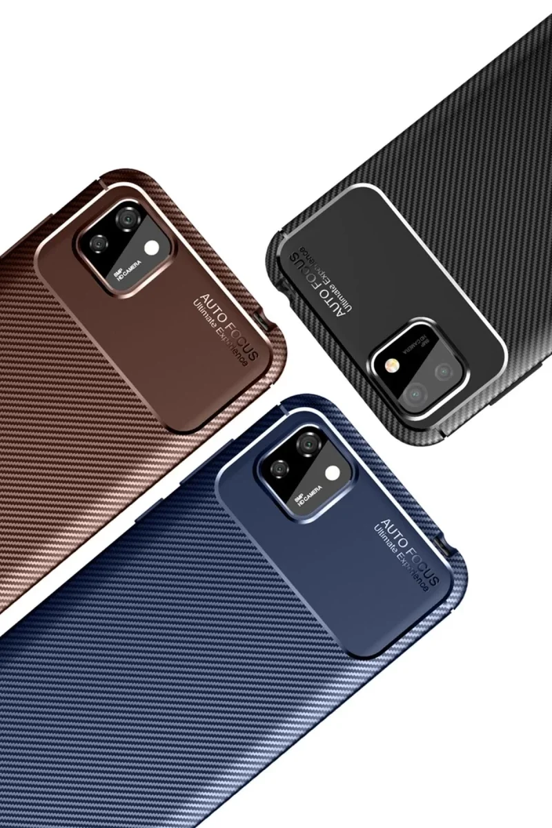 Huawei Y5P Kılıf Auto Focus Karbon Kapak - Kahverengi Fiyatı, Yorumları ve Özellikleri