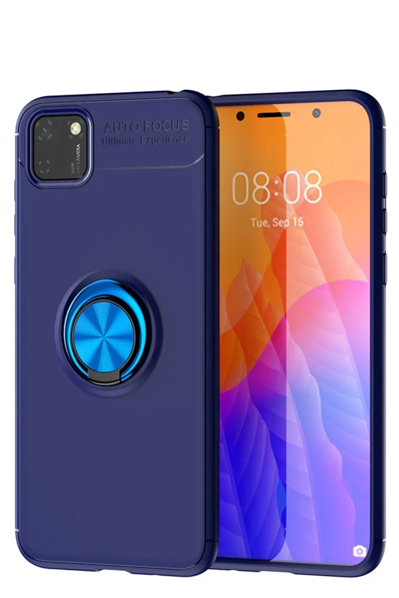 Huawei Y5P Kılıf Range Yüzüklü Silikon - Mavi Huawei Y5P Kılıf Range Yüzüklü Silikon - Mavi