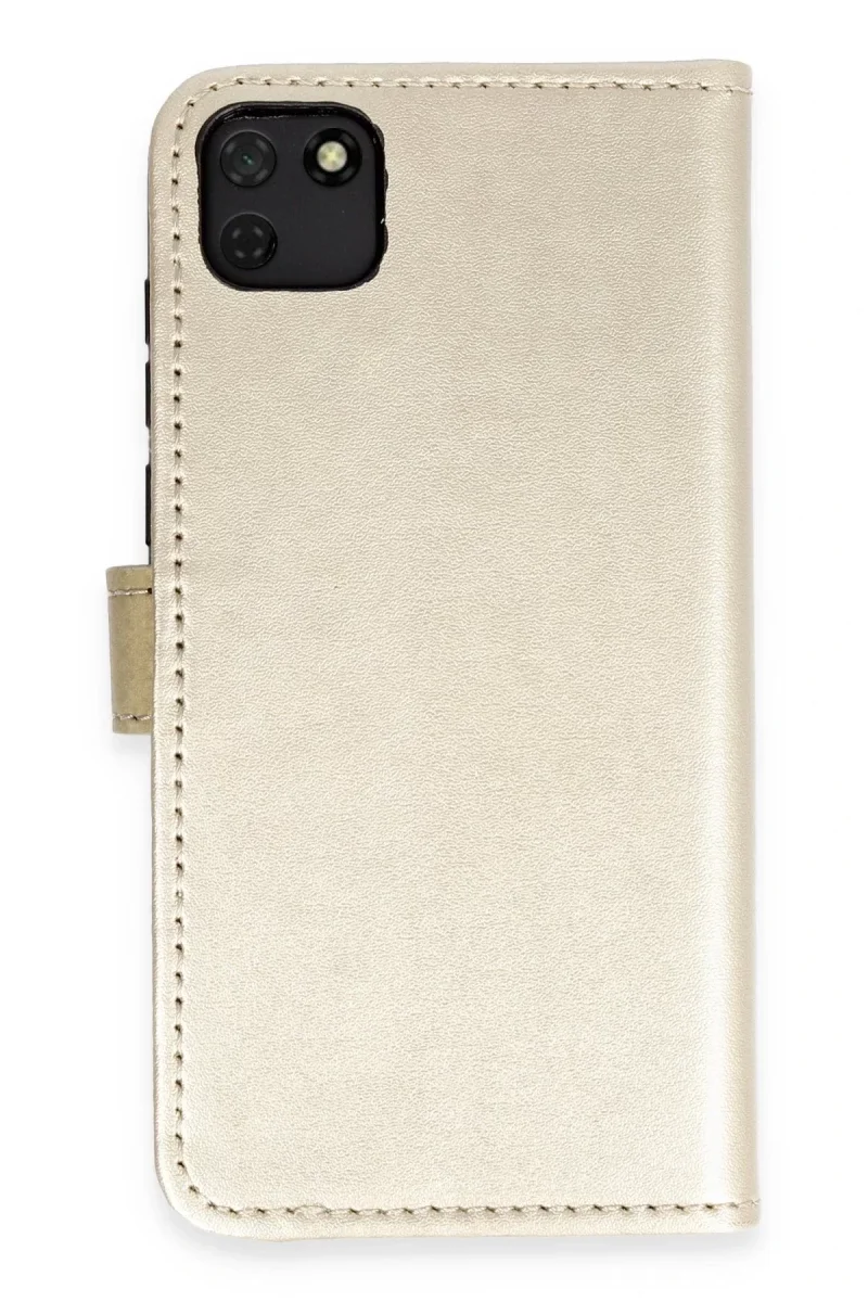Huawei Y5P Kılıf Trend S Plus Kapaklı Kılıf - Gold