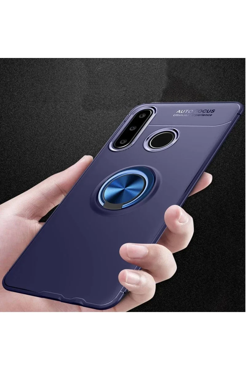 Huawei Y6P Kılıf Range Yüzüklü Silikon - Mavi Huawei Y6P Kılıf Range Yüzüklü Silikon - Mavi