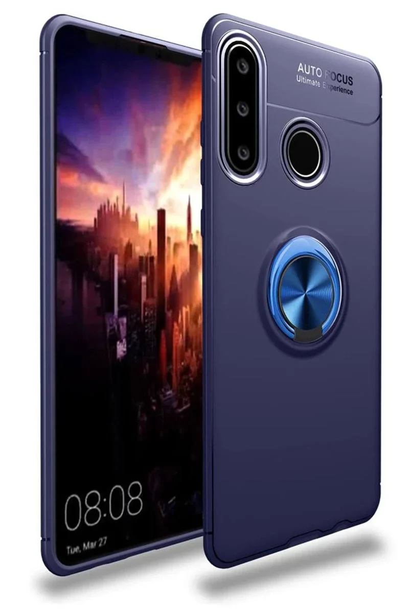 Huawei Y6P Kılıf Range Yüzüklü Silikon - Mavi Huawei Y6P Kılıf Range Yüzüklü Silikon - Mavi