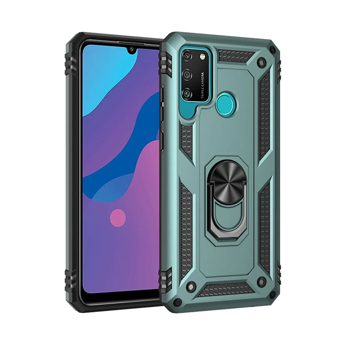 Huawei Y6P Kılıf Sofya Yüzüklü Silikon Kapak - Yeşil Huawei Y6P Kılıf Sofya Yüzüklü Silikon Kapak - Yeşil