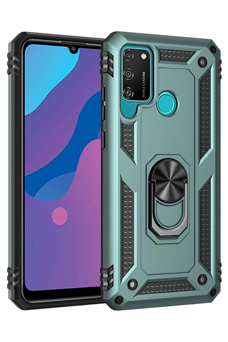 Huawei Y6P Kılıf Sofya Yüzüklü Silikon Kapak - Yeşil Huawei Y6P Kılıf Sofya Yüzüklü Silikon Kapak - Yeşil