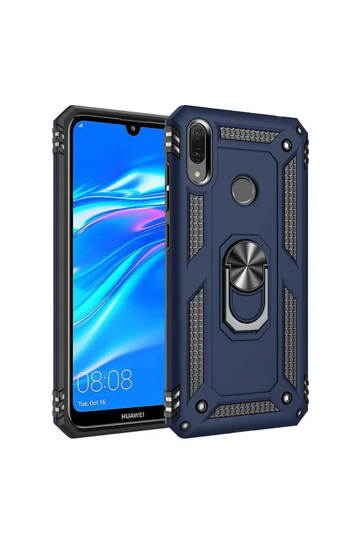 Huawei Y7 2019 Yüzüklü Tank Kılıf Bordo Huawei Y7 2019 Yüzüklü Tank Kılıf Bordo