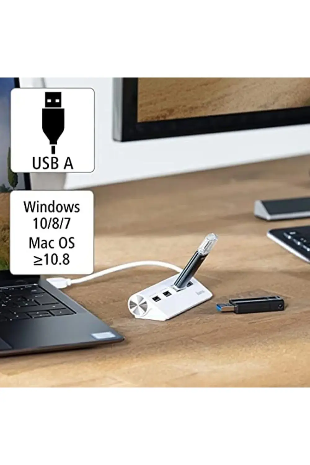 Hub, 4 Ports, USB 2.0, 480 Mbit/s, beyaz 1185222