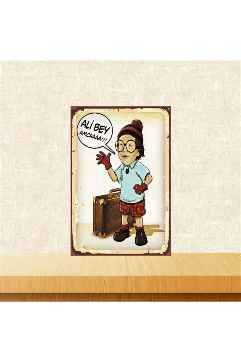 Hüdaverdi Ali Bey Amca Retro Ahşap Poster 20-30 cm Tkfx4062