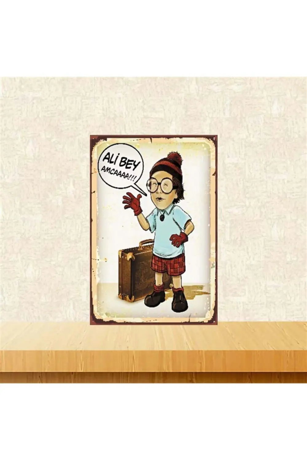 Hüdaverdi Ali Bey Amca Retro Ahşap Poster 20-30 cm Tkfx4062