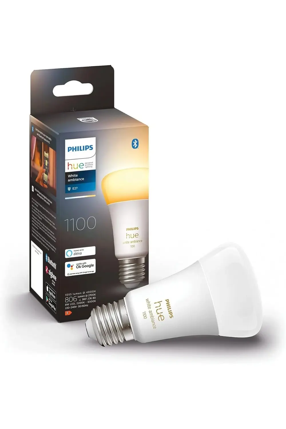 HueWA 8-75W Beyaz Ambiyans Akıllı E27 Led Ampul, Özellikli 978262