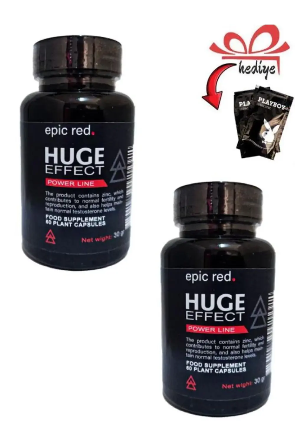 Huge Effect Erkeklere Özel Destekleyici Takviye 60'lı x 2 ad +Kay