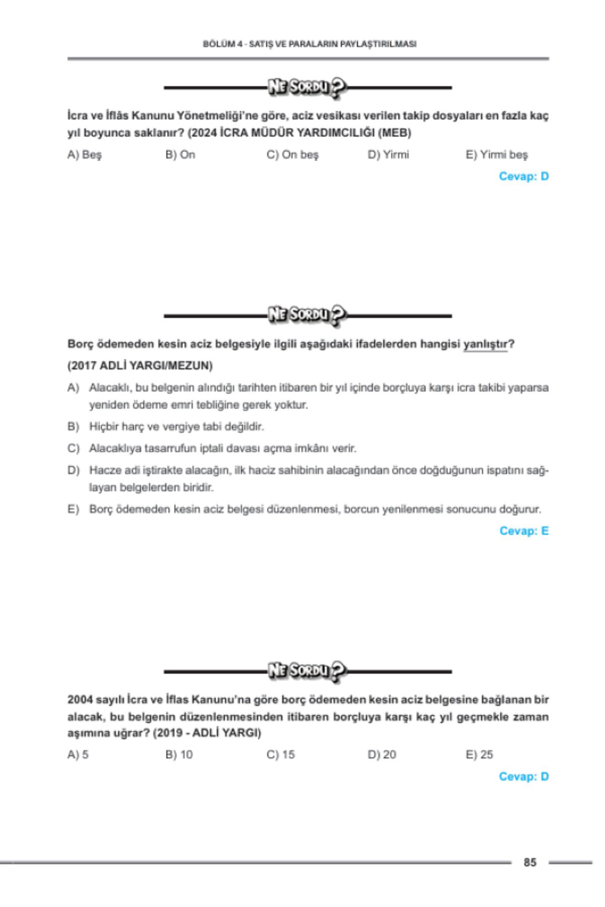 Dizgi Kitap Hukuk Atölyesi İcra Müdürlüğü Çıkmış Soru Örnekli İcra Ve İflas H