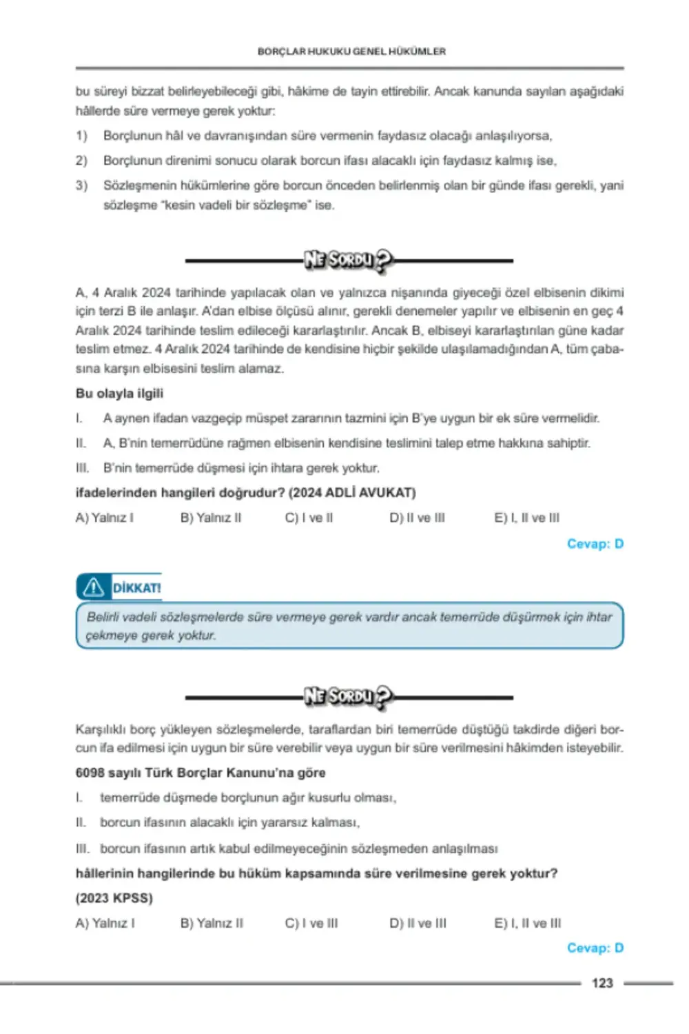 Hukuk Atölyesi İcra Müdürlüğü Çıkmış Soru Örnekli Borçlar Hukuku