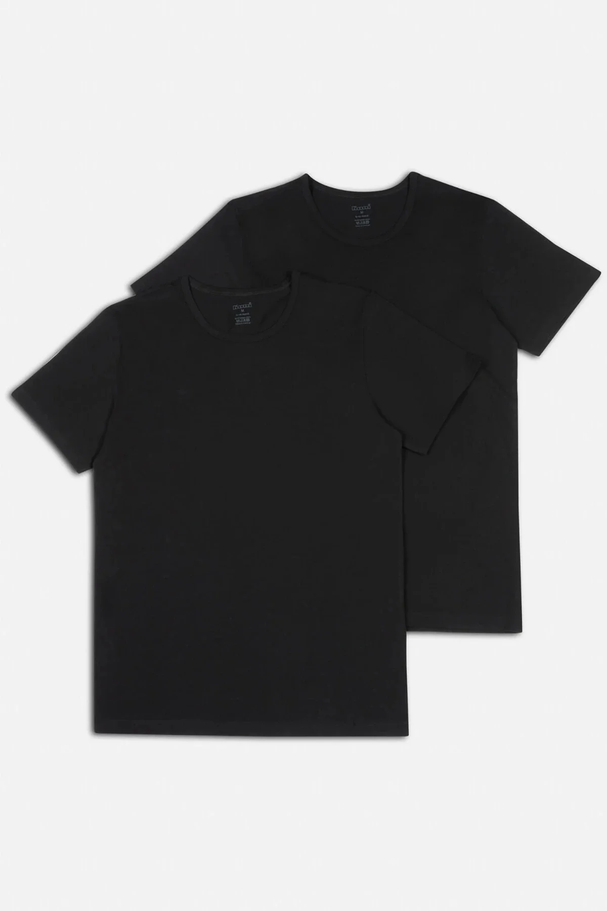 Hulio Bisiklet Yaka 2'li Erkek Tshirt - Siyah