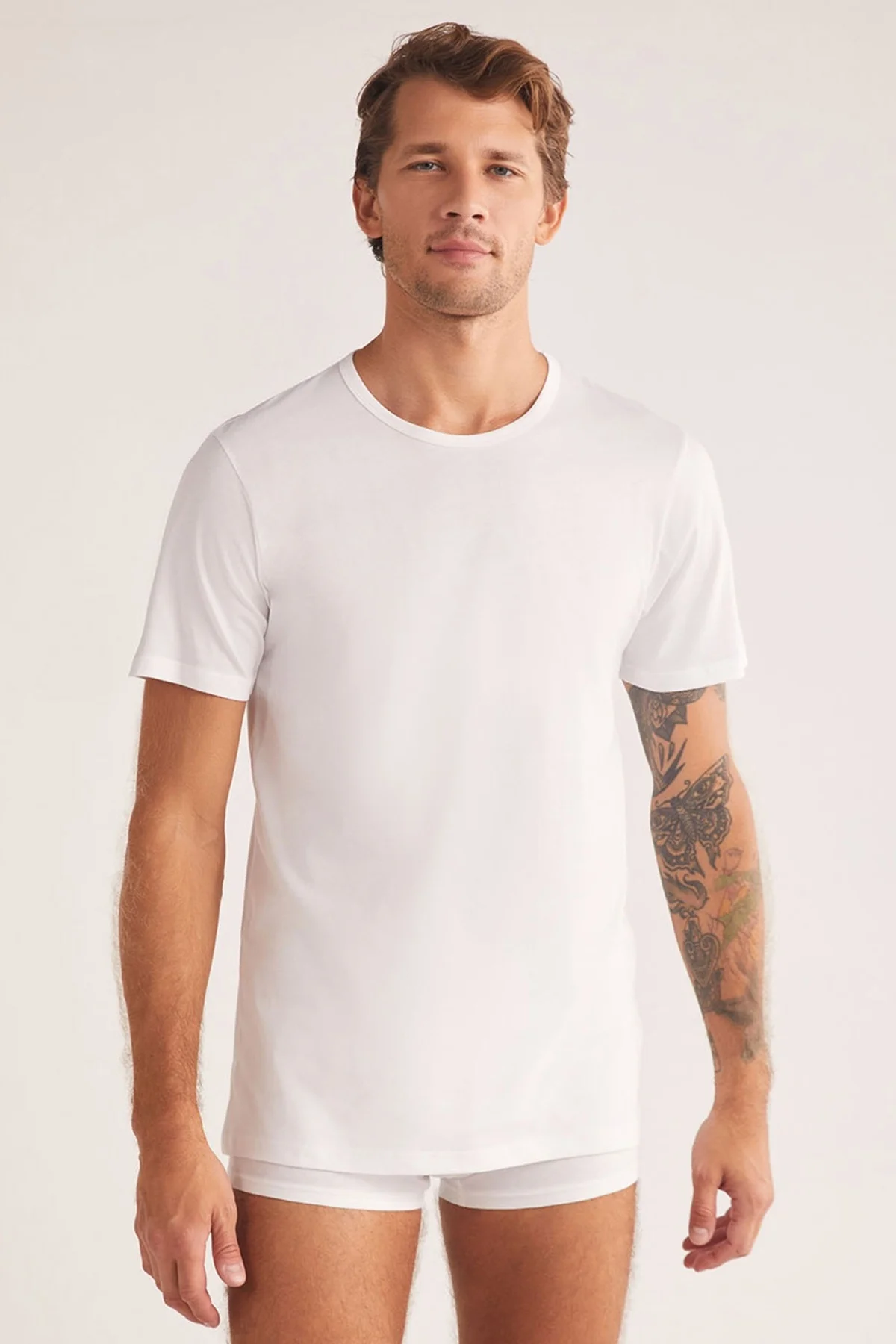 Hulio Erkek %100 Pamuk Bisiklet Yaka Kısa Kollu 2'Li Tshirt
