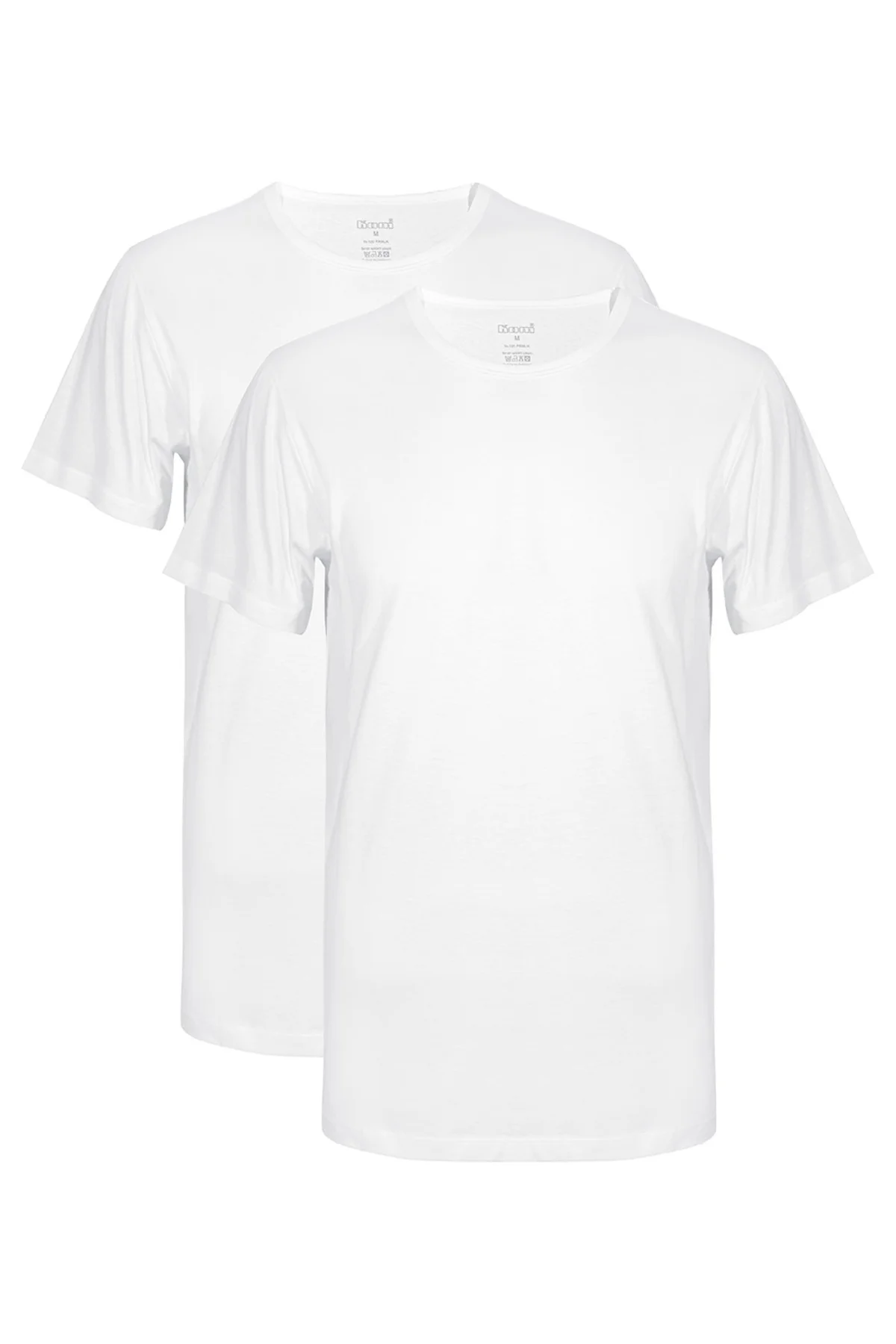 Hulio Erkek %100 Pamuk Bisiklet Yaka Kısa Kollu 2'Li Tshirt