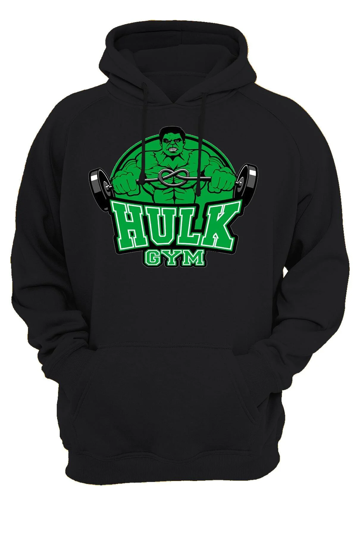 Hulk Gym Baskılı Fermuarsız Kapüşonlu Sweatshirt Hoodie