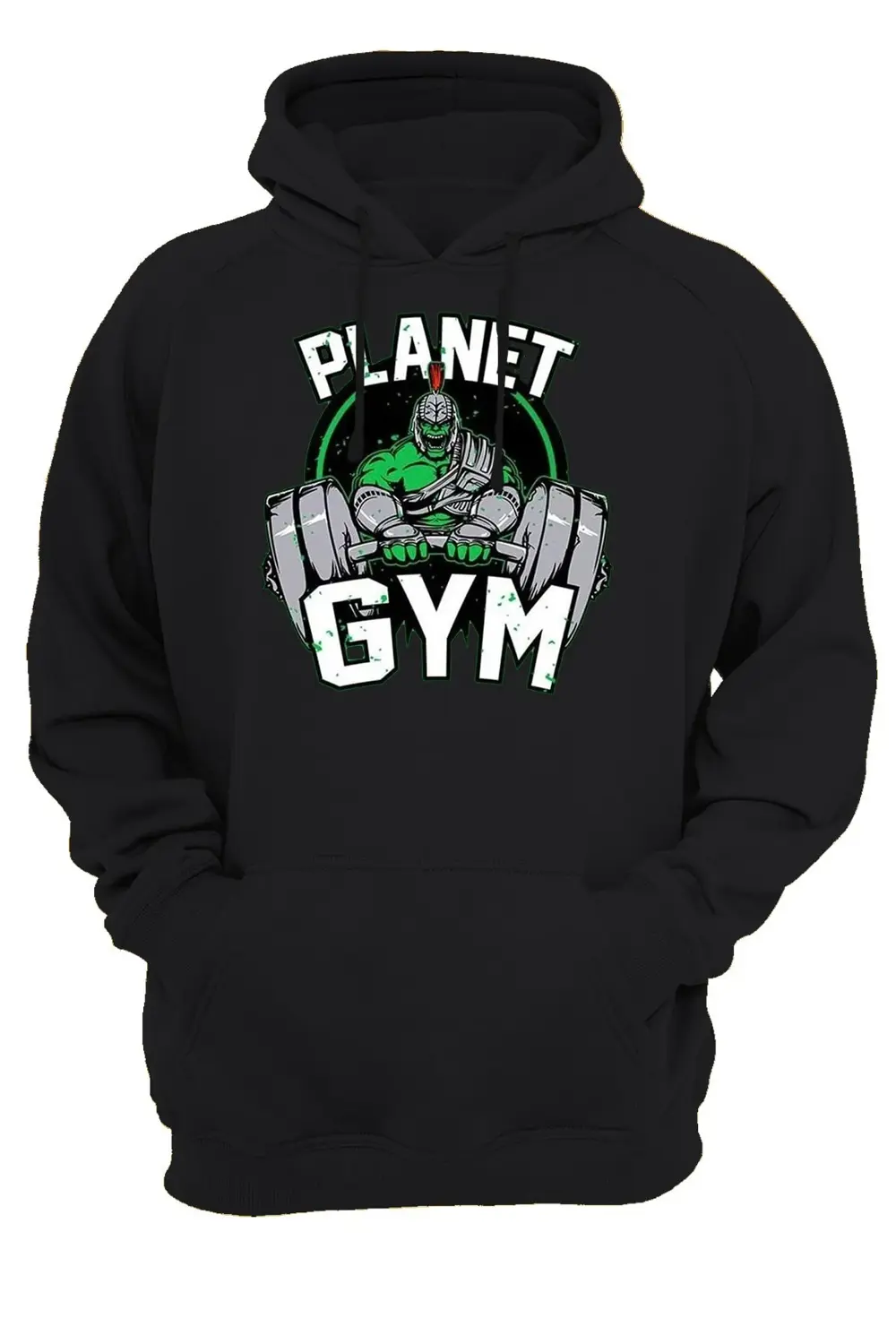 Hulk Gym Çift Taraflı Baskılı Fermuarsız Kapüşonlu Sweatshirt Hoo