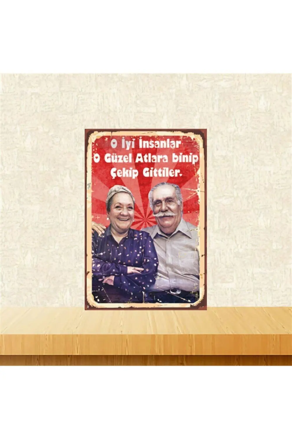Hulusi Kentmen Adile Naşit O Iyi Insanlar 20-30 Cm Retro Ahşap Ta