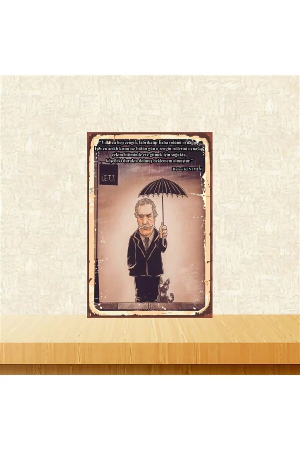 Hulusi Kentmen Replik 20-30 Cm Retro Ahşap Tablo Tkfx4956