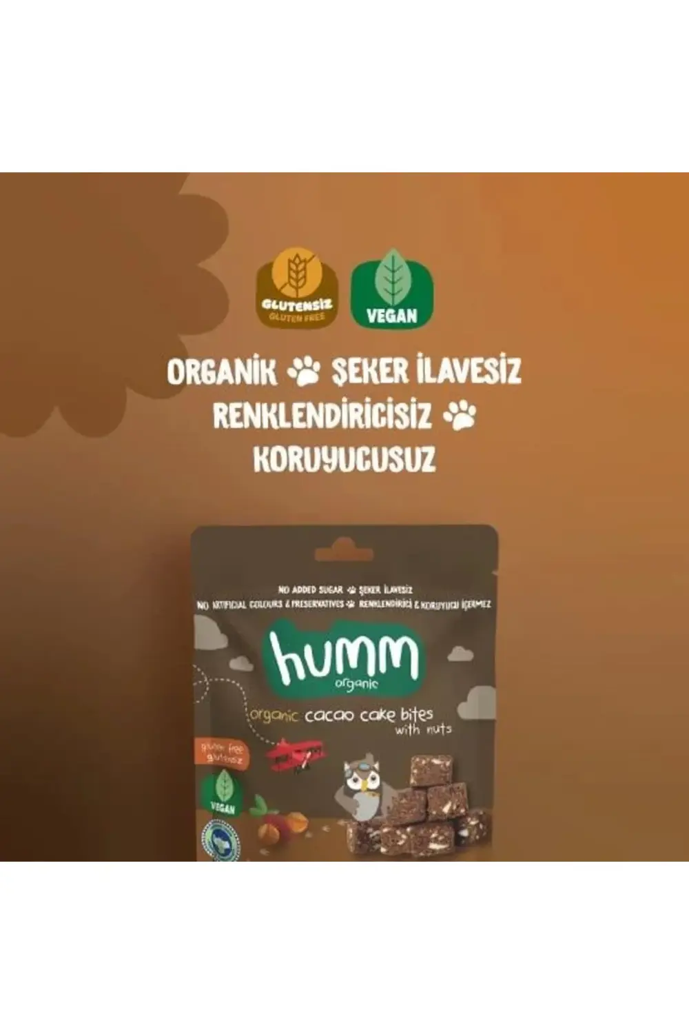 Humm Organik Fındıklı Kakaolu Vegan Kek 30 Gr