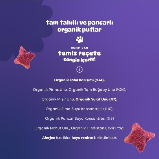 Humm Organik Pancarlı ve Tam Tahıllı Puflar 30 Gr Fiyatı, Yorumları ve Özellikleri