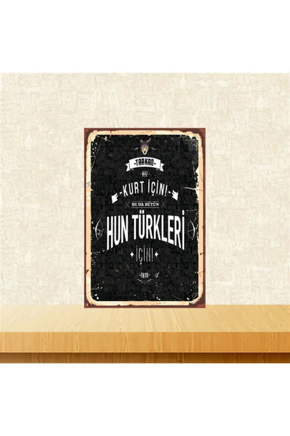 Hun Türkleri 20-30 Cm Retro Ahşap Tablo Tkfx4801