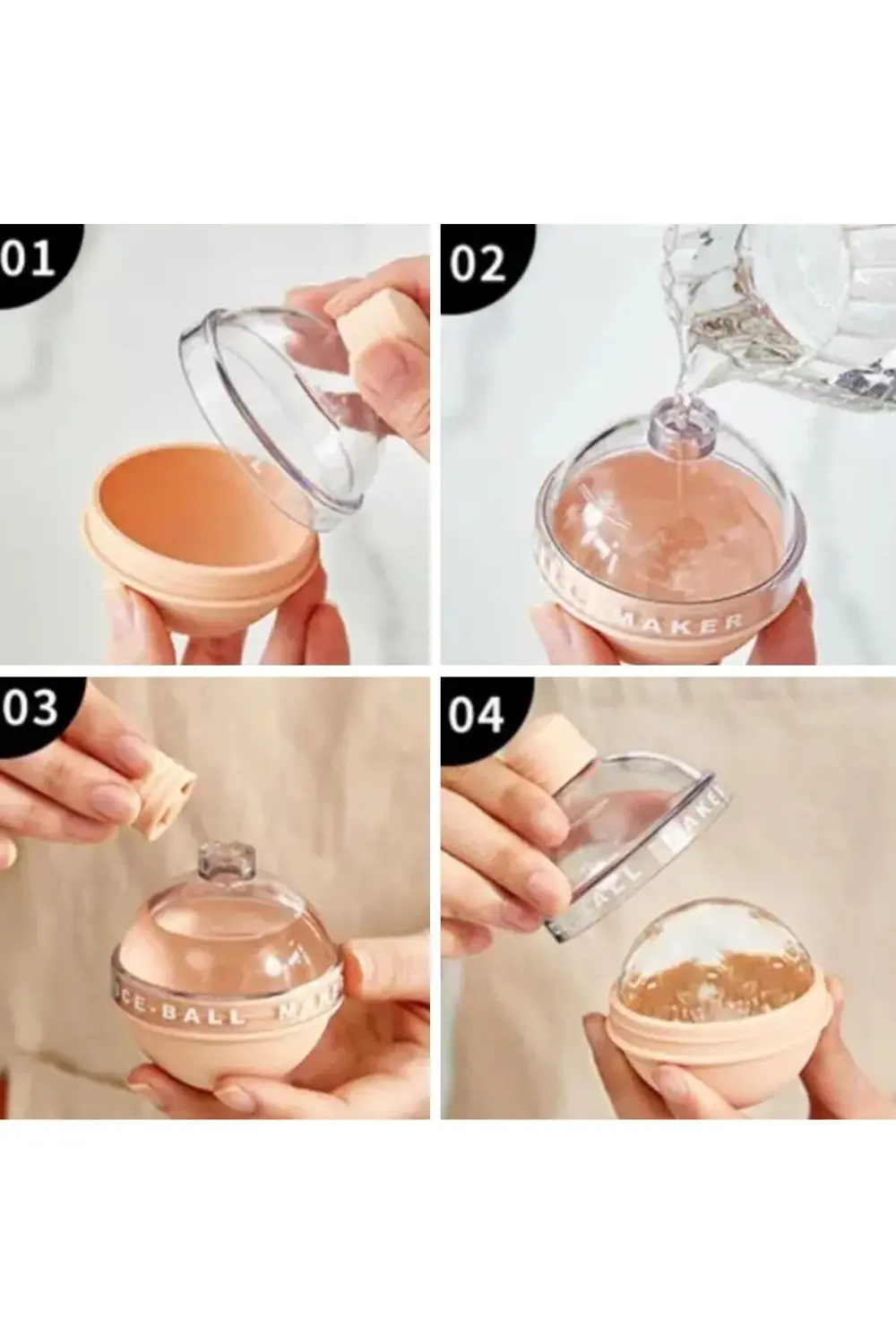 ® Hunili Altı Silikon Kolay Çıkabilen Büyük Boy Küre Buzluk