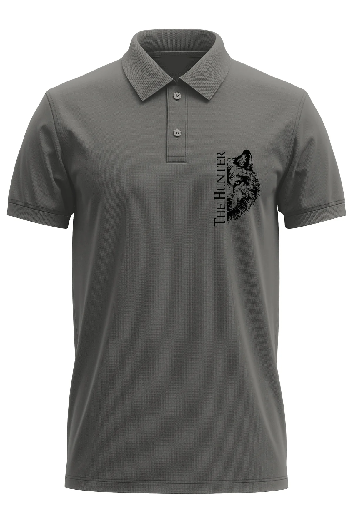 Hunter Avcı Baskılı %100 Pamuk Regular Fit Polo Yaka T-Shirt