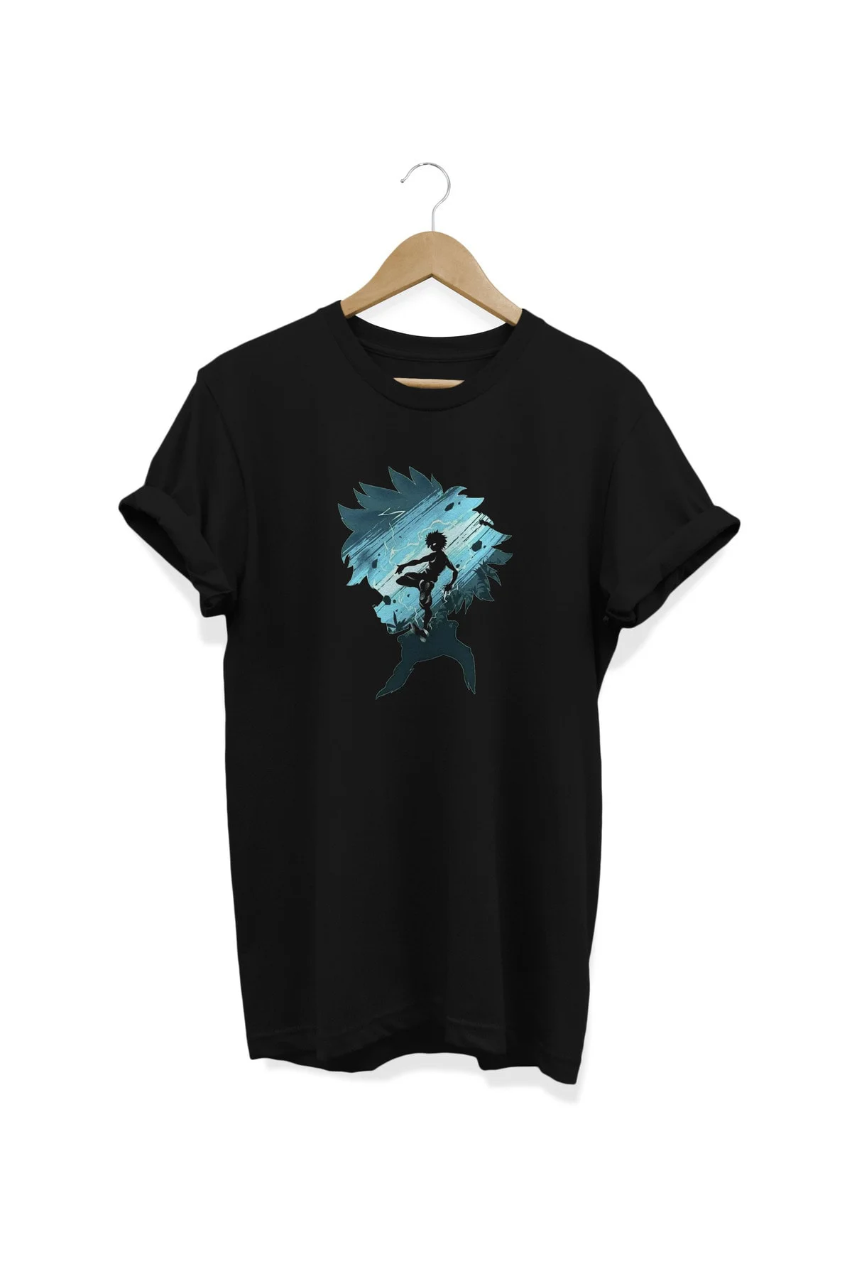 Hunter X Hunter Killua Zoldyck Anime Baskılı %100 Pamuklu T-shirt