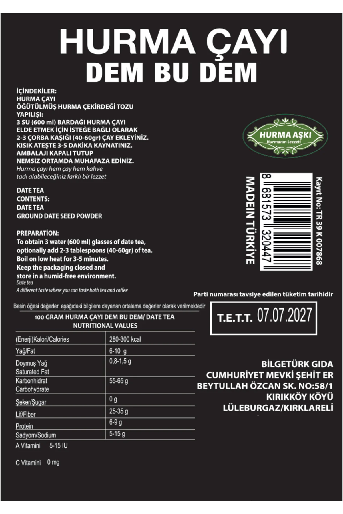 Hurma Çayı Dem Bu Dem 200GrX3=600Gr - Görsel 2