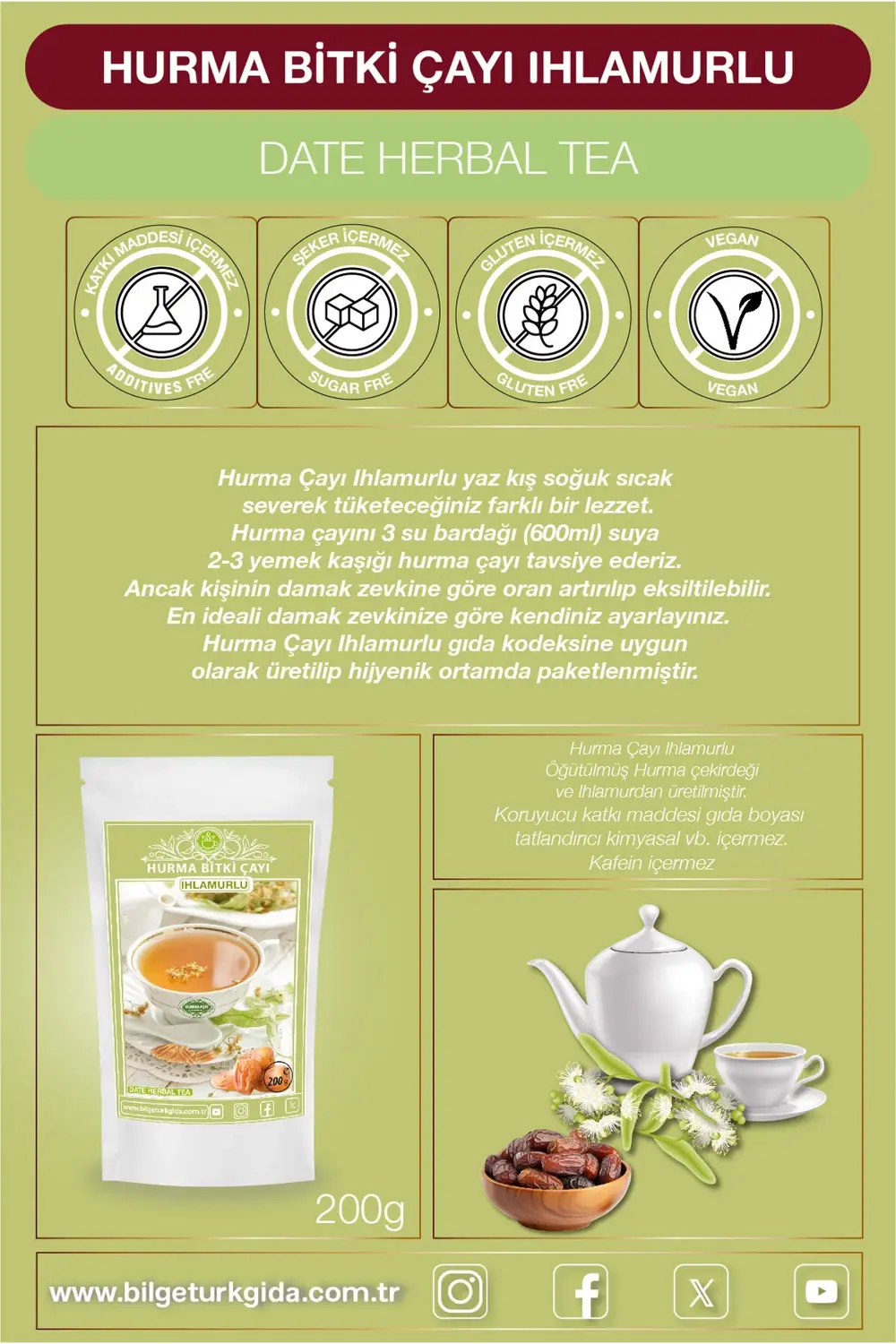 Hurma Çayı Ihlamurlu 200 Gr