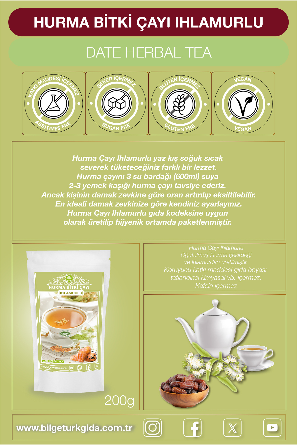 Hurma Çayı Ihlamurlu 200 Gr