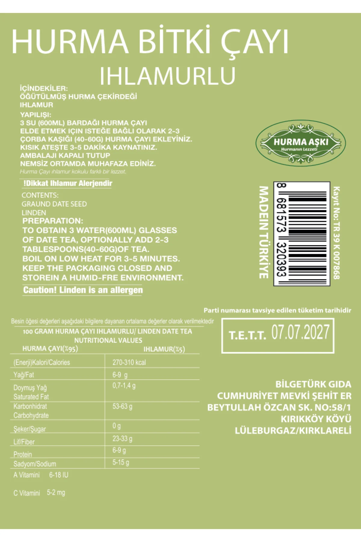 Hurma Çayı Ihlamurlu 200 Gr Hurma Çayı Ihlamurlu 200 Gr - Görsel 5