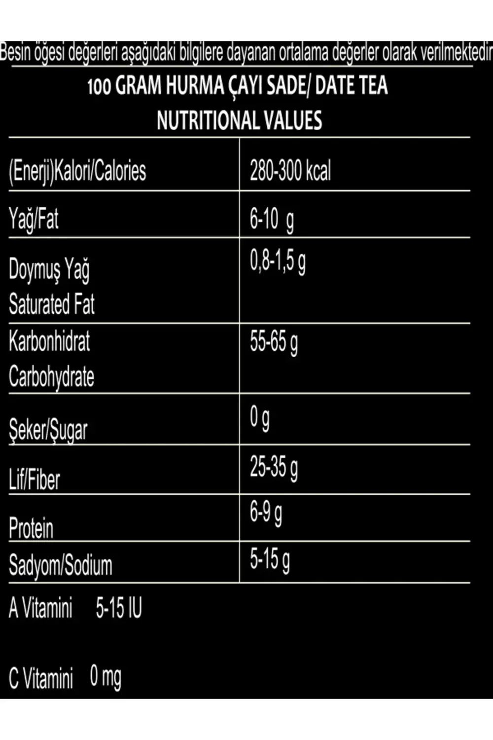 Hurma Çayı Sade 200 gr