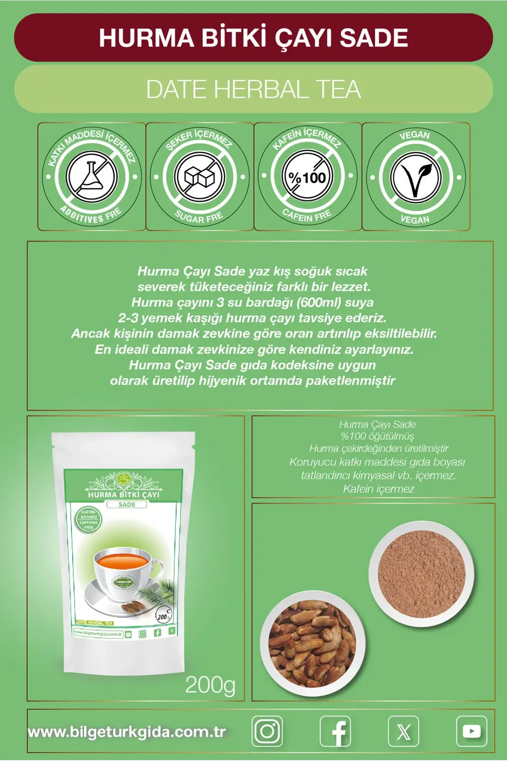 Hurma Çayı Sade 200GrX3=600Gr