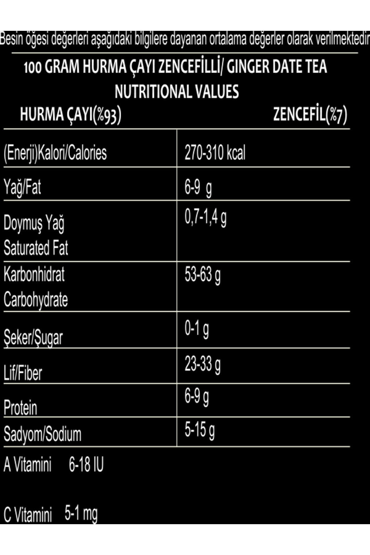 Hurma Çayı Zencefilli 200 Gr